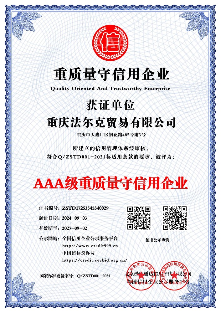 AAA Grade Quality and Trustworthy Enterprise